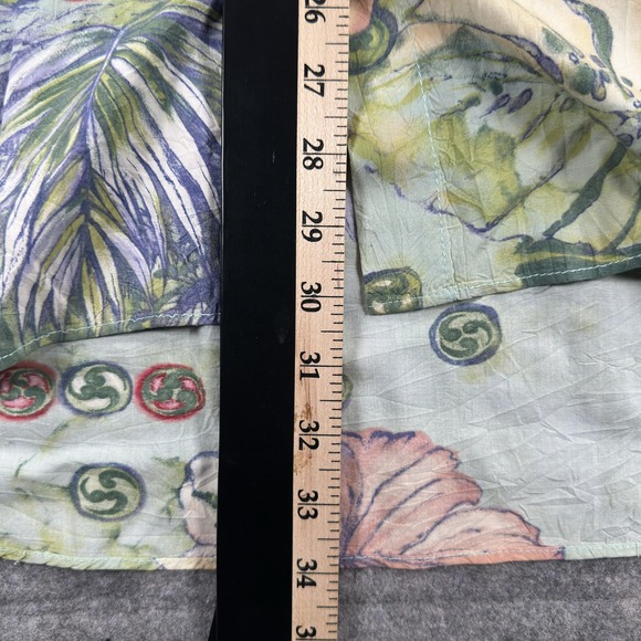 Jams World Shirt Vintage Mens 2XL Green Tropical Hawaiian Floral Button Front - Picture 6 of 14